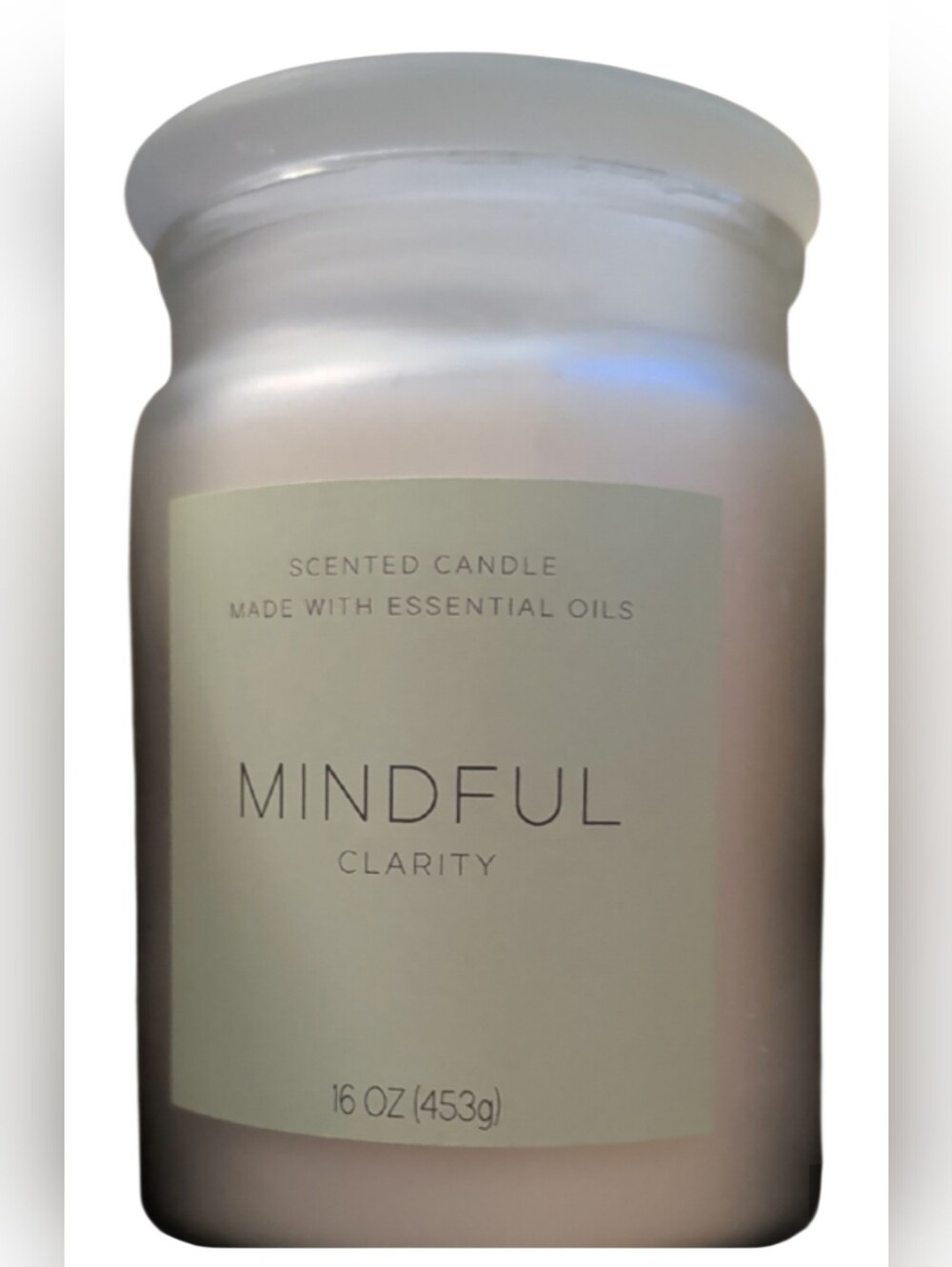 Two Wick "Mindful Clarity" Scented Candle - Soft Frosted Glass. Spa Scented.